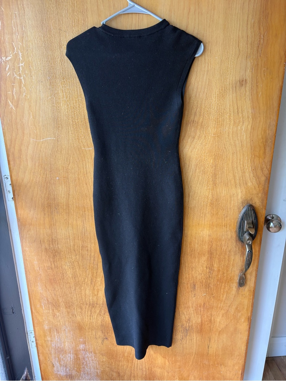 Express Black Sleeveless Ribbed Bodycon Midi Dress